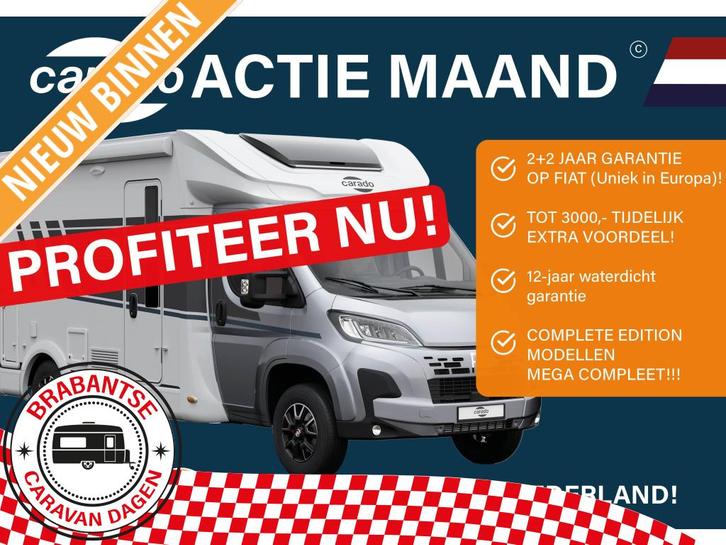 Carado V 337 PRO + AUTOMAAT + ACTIEPRIJS, Caravans en Kamperen, Mobilhomes, tot en met 2, Half-integraal, Carado, Diesel, Automaat