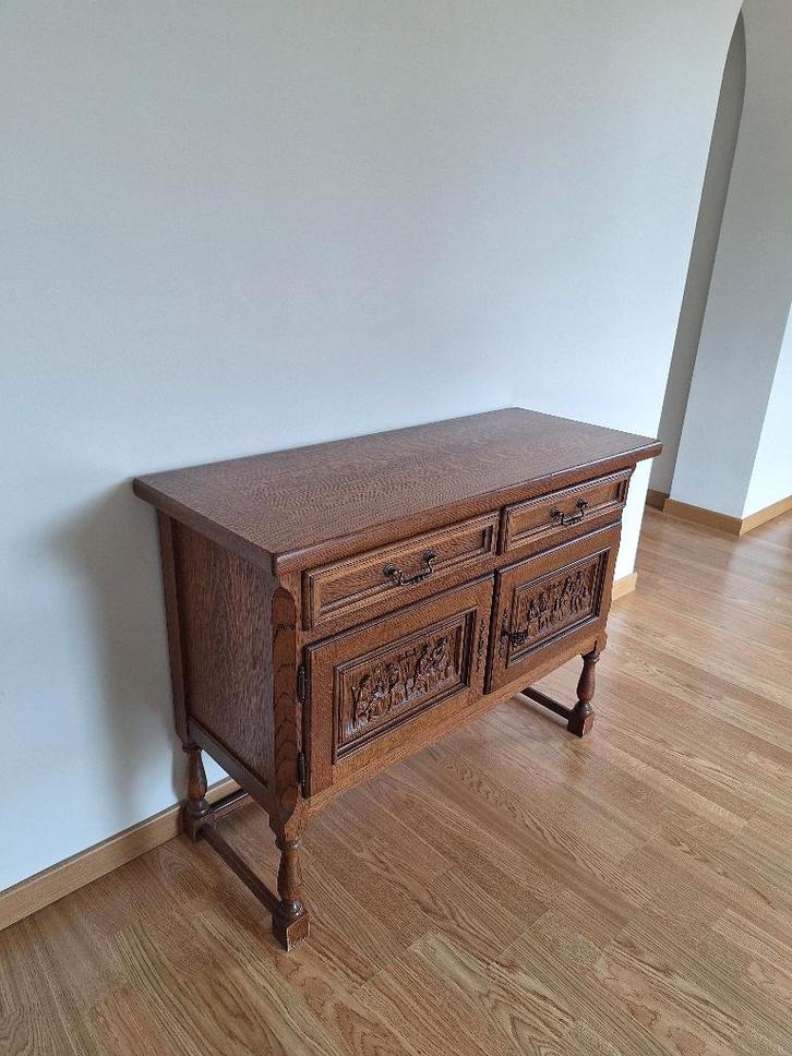 Vintage kastje met houtsnijwerk, Antiek en Kunst, Antiek | Meubels | Kasten, Ophalen