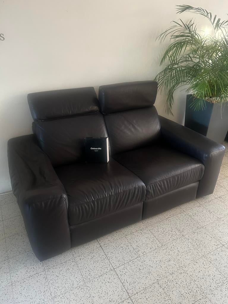Canapé cuir relax (3 places) + non relax  (2 places), Maison & Meubles, Enlèvement, Utilisé, Cuir