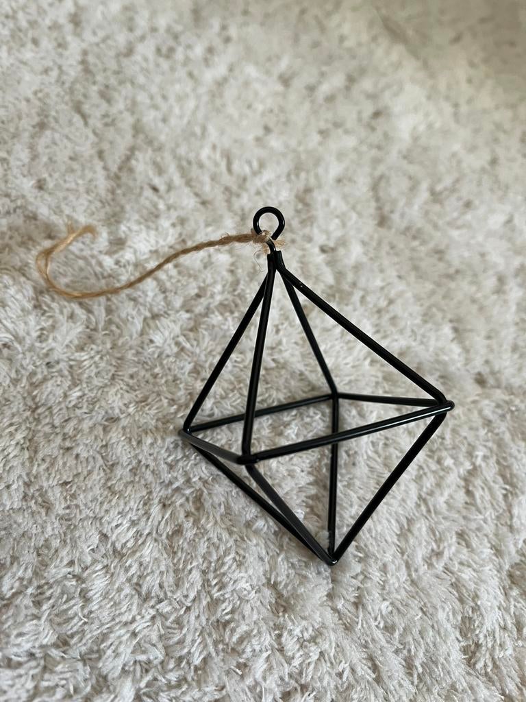 Houder luchtplantje, 6 cm, Metaal, Zwart, Decoratieobject