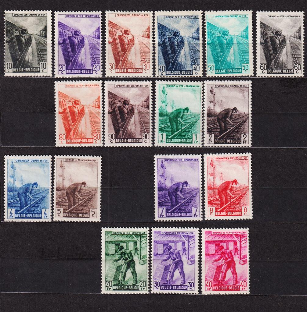 Belgique Chemin de fer 1945-46 entre TR264 et TR286 *, Timbres & Monnaies, Trace d'autocollant, Non oblitéré, Trains, Envoi