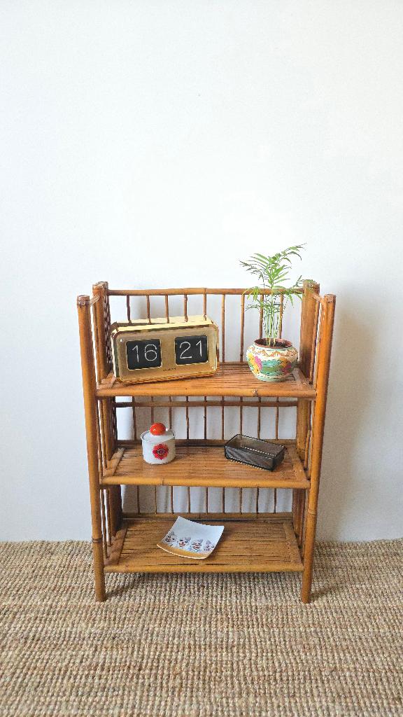 Étagère vintage en bambou - années 1960-1970, Collections, Enlèvement ou Envoi, Maison et Meubles