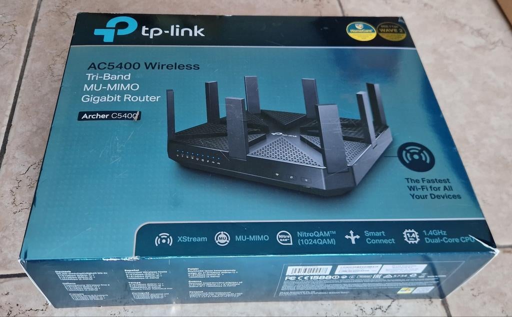 TP-Link Archer C5400. Wifi-band: Tri-band (2.4 GHz / 5 GHz /, Ophalen, Temperatuur