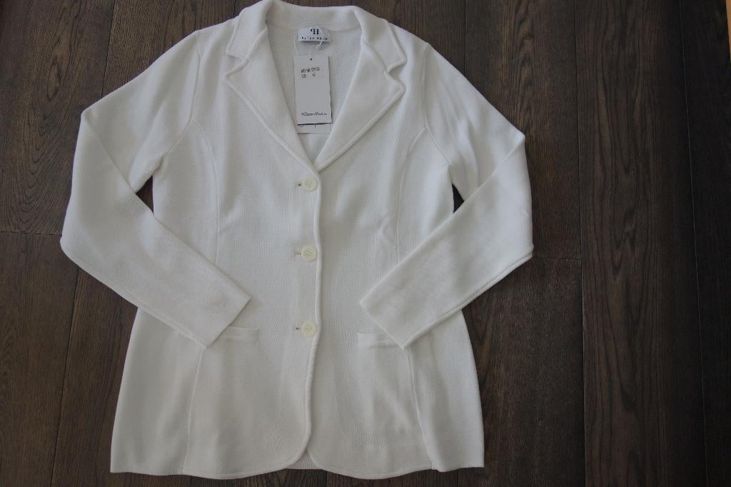 Gilet style blazer coton blanc "PETER HAHN", P. HAHN, Envoi, Neuf, Blanc
