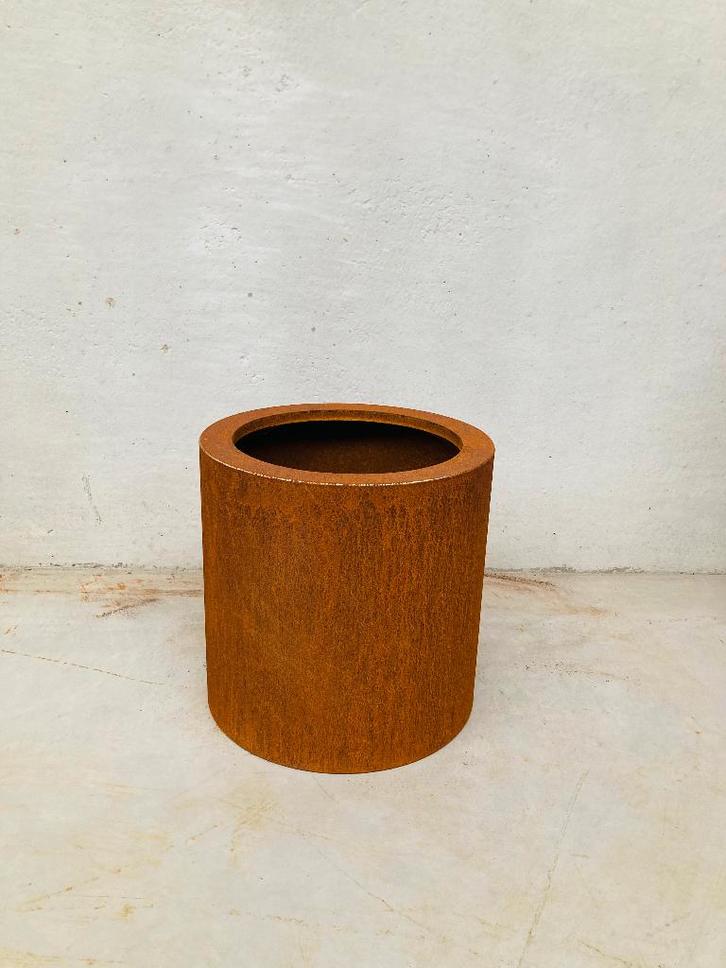 Rond Ø400xh400mm-CortenStaal Bloembak-MetAgarden, Tuin en Terras, Bloembakken en Plantenbakken, Nieuw, Metaal, Balkon, Tuin, 30 tot 60 cm