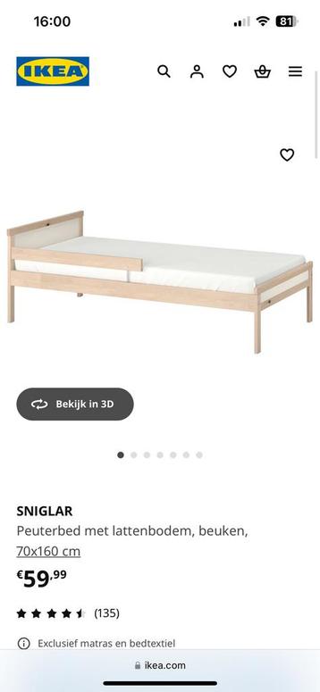IKEA peuterbed, Huis en Inrichting, Slaapkamer | Bedden, Ophalen, Zo goed als nieuw