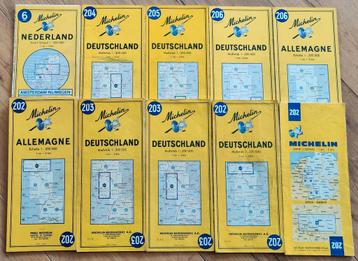 Michelin kaarten, 10 stuks.  Duitsland en Nederland.