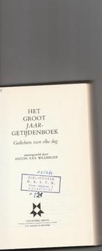 Anton van Wilderode “Het groot jaargetijdenboek”, Boeken, Gedichten en Poëzie, Gelezen, Eén auteur, Ophalen of Verzenden