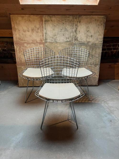 Harry Bertoia Model 420 Knoll International 1970s, Huis en Inrichting, Stoelen, Gebruikt, Drie, Metaal, Stof, Grijs, Ophalen