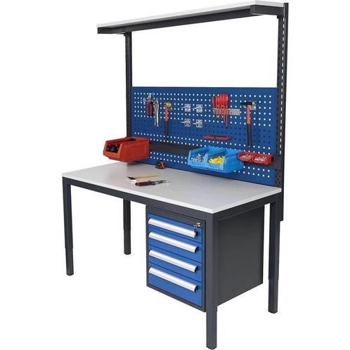 Poste de travail établi modulaire réglable en hauteur, Doe-het-zelf en Bouw, Werkbanken, Gebruikt, 120 tot 170 cm, Ophalen