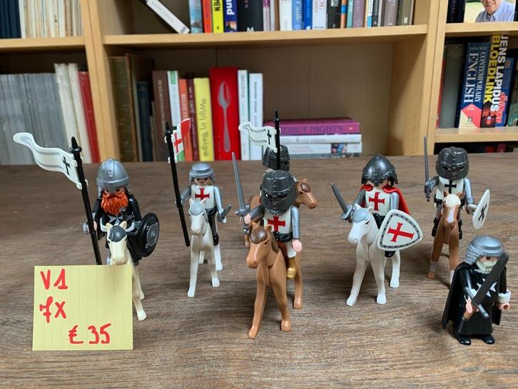 PLAYMOBIL V1: LOT 7 KRUISVAARDERS/TEMPELIERS, Kinderen en Baby's, Speelgoed | Playmobil, Zo goed als nieuw, Los Playmobil, Ophalen of Verzenden