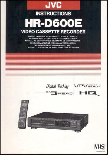 JVC HR-D600E videorecorder - Gebruikershandleiding