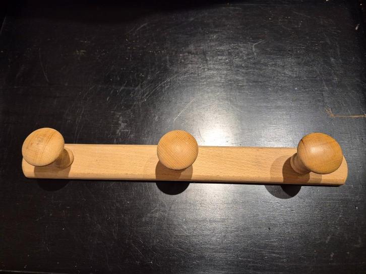 Kapstok onbewerkt beukenhout 3 knoppen, Huis en Inrichting, Woonaccessoires | Kapstokken, Ophalen of Verzenden