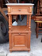 Table de chevet en chêne massif de style Napoléon III, Maison & Meubles, Enlèvement, Utilisé