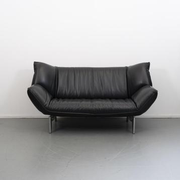 ACTIE!! 2x Leolux Tango 2-zits/192cm Bank Zwart Leer beschikbaar voor biedingen