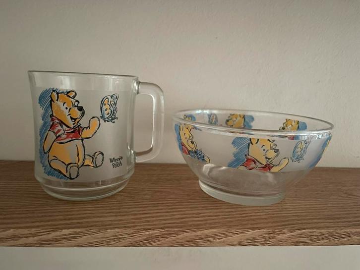 Vintage set tas en kom van Winnie The Pooh (Disney), Huis en Inrichting, Keuken | Servies, Gebruikt, Overige typen, Overige stijlen