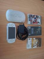 De psp in witt en 3 spellen erbij, Games en Spelcomputers, Spelcomputers | Sony PSP, Ophalen, PSP