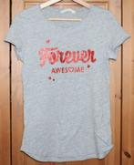 Grijs girlieshirt "Forever Awesome" (maat 170), Meisje, H&M, Ophalen of Verzenden, Zo goed als nieuw