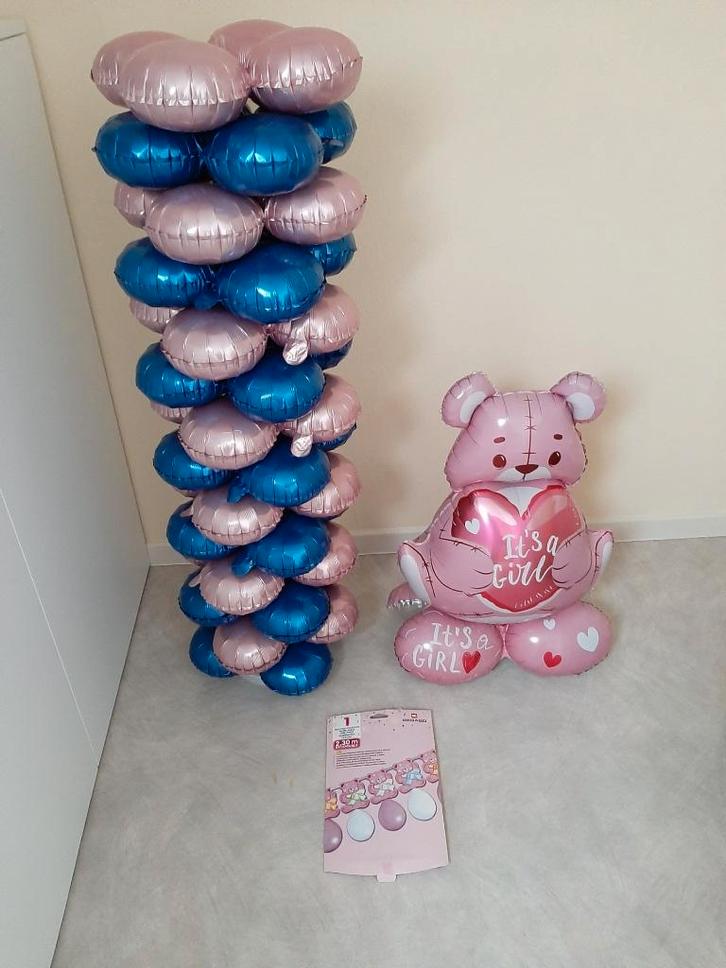 ballonnenpilaar en grote ballon beer + slinger met beertjes, Antiquités & Art, Curiosités & Brocante, Enlèvement