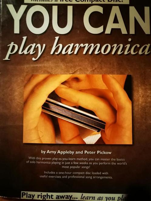 You can play Harmonica, Leer-boek Amy Appleby-PeterPickow, Muziek en Instrumenten, Bladmuziek, Zo goed als nieuw, Les of Cursus