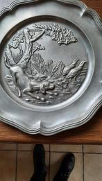 2 TINNEN BORDEN 23CM DOORSNEE, Antiek en Kunst, Antiek | Tin, Ophalen of Verzenden