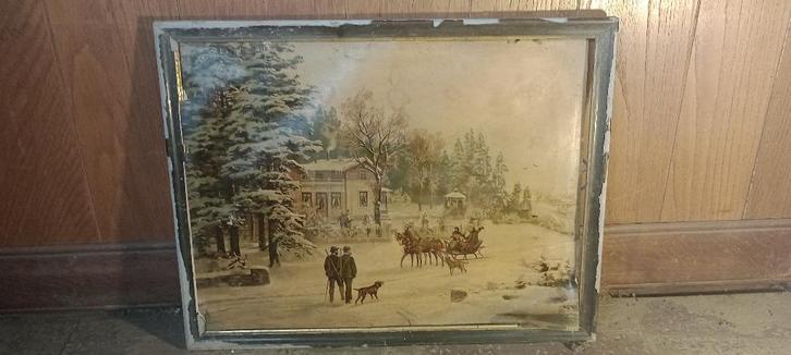 Impression, à restaurer, 55x43, n124, Antiquités & Art, Art | Peinture | Classique, Enlèvement