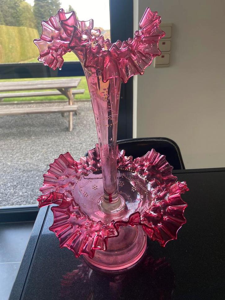 Verre à canneberges Victorian Pergne, Antiquités & Art, Antiquités | Verre & Cristal, Enlèvement