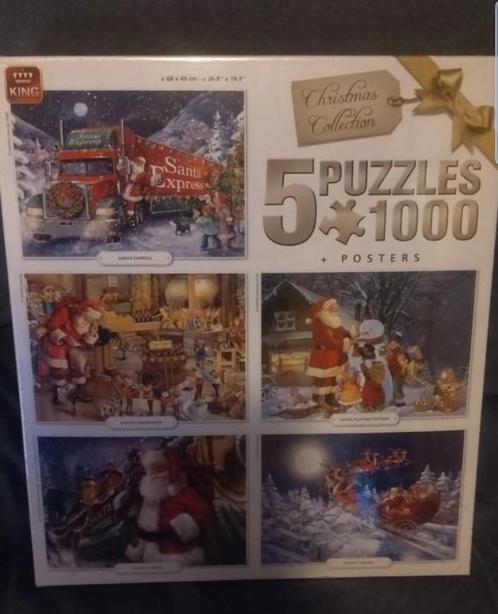 Coffret Neuf emballé 5 puzzles de NOËL 1000 pièces chacun., Hobby en Vrije tijd, Denksport en Puzzels, Nieuw, Legpuzzel, 500 t/m 1500 stukjes