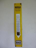 EMAILLE RECLAME THERMOMTER"BERGA ACCU'S"UIT JAREN 50/60, Ophalen of Verzenden, Gebruikt, Reclamebord