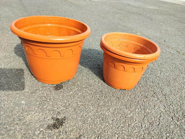 Bloempotten set   diameter 23.50-19 cm 3 stuks voor, Jardin & Terrasse, Pots de fleurs, Utilisé, Synthétique, Intérieur, Balcon