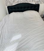 Zwart leren bed met opbergruimte + kledingkast, Huis en Inrichting, Slaapkamer | Bedden, Ophalen of Verzenden, Zwart