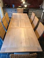 Massief eiken eettafel, Huis en Inrichting, Tafels | Eettafels, Ophalen, Gebruikt, Rustiek - landelijk, Eikenhout