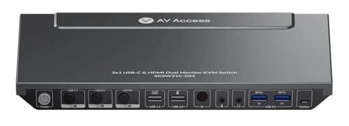 AV Access iDock B30 – 3-poorts USB-C en HDMI KVM switch, Computers en Software, Monitoren, Zo goed als nieuw, DisplayPort, HDMI