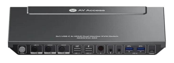 AV Access iDock B30 – 3-poorts USB-C en HDMI KVM switch, Computers en Software, Monitoren, Zo goed als nieuw, DisplayPort, HDMI