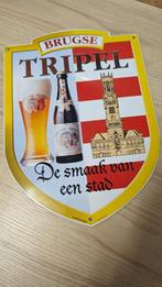 Brugse Tripel plaque émaillée, Collections, Marques de bière, Panneau, Plaque ou Plaquette publicitaire, Comme neuf, Autres marques