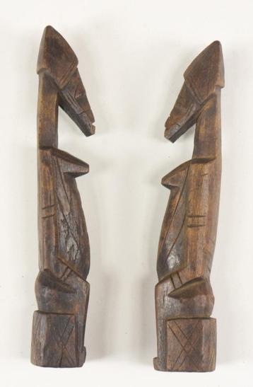 Art Africain - 2 statuettes - couple Senoufo -  Mali