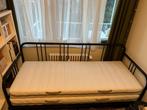 IKEA FYRESDAL day-bed with 2 mattresses (80x200 cm.), 80 cm, Zo goed als nieuw, Zwart, Tweepersoons