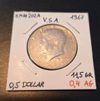 États-Unis 0.5 Dollar 1967, Timbres & Monnaies, Monnaies | Amérique, Enlèvement ou Envoi, Monnaie en vrac, Argent, Amérique du Nord