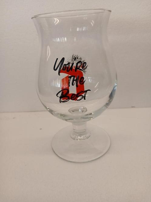 DUVEL YOU'RE THE BEST staand glas in perfecte staat, Verzamelen, Biermerken, Zo goed als nieuw, Glas of Glazen, Duvel, Ophalen of Verzenden
