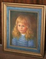 Nijs Bruggeman - Meisjes portret - Olie op paneel, Ophalen of Verzenden