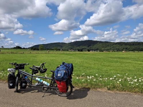 Santos double travel: topkwaliteit tandem voor fietsvakantie, Fietsen en Brommers, Fietsen | Tandems, Gebruikt, 10 tot 15 versnellingen
