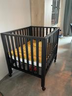 Babypark mat zwart, Kinderen en Baby's, Babyparken, Ophalen, Gebruikt, Rechthoekig, In hoogte verstelbaar