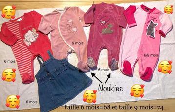 Grenouillères Noukies Kitty Jupe 6-9 mois 40€ lot/à p 8€️️♥️