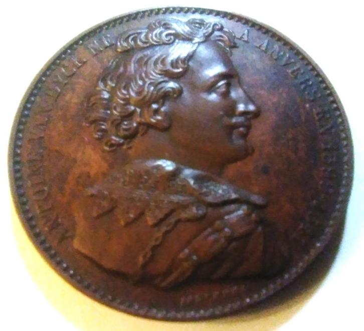 medaille brons 1848 jouvenel antoine van dyck, Postzegels en Munten, Penningen en Medailles, Brons, Ophalen of Verzenden