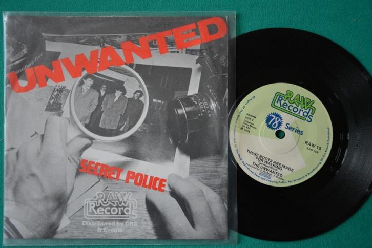 The Unwanted – Secret Police - vinyl singel (12), Cd's en Dvd's, Vinyl Singles, Gebruikt, Single, Rock en Metal, 7 inch, Ophalen of Verzenden