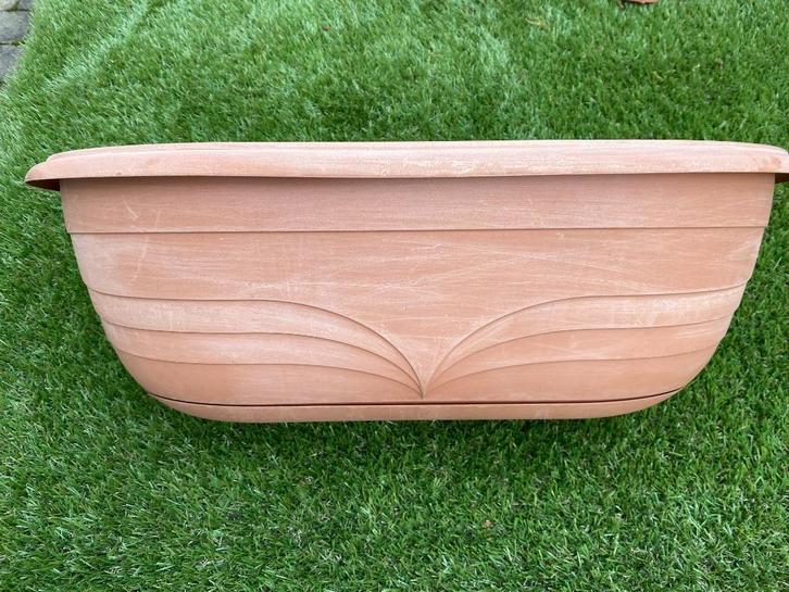 2 hang bloembakken plantenbakken voor terras of balkon, Tuin en Terras, Bloembakken en Plantenbakken, Gebruikt, Kunststof, Balkon