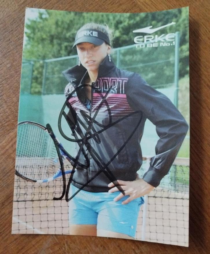 Handtekening van Yanina Wickmayer, Belgische tennisspeelster, Verzamelen, Merken en Reclamevoorwerpen, Nieuw, Overige typen, Ophalen of Verzenden