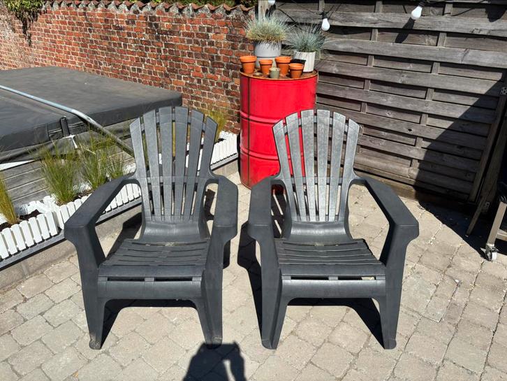 Grandes chaises de jardin avec coussins, Jardin & Terrasse, Chaises de jardin, Comme neuf, Plastique, Enlèvement