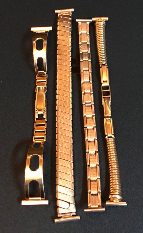 Bracelets de montre NEUFS en plaqué or laminé, prix 15€/pc, Bijoux, Sacs & Beauté, Bracelets, Neuf, Or, Or, Enlèvement ou Envoi