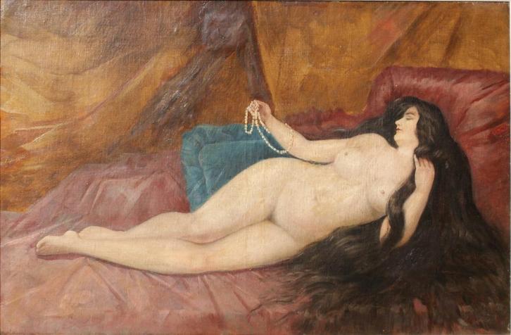 Victor Dolphyn (1909-1992): Naakt / Nude (O/D, 101 x 71 cm), Antiek en Kunst, Kunst | Schilderijen | Klassiek, Ophalen of Verzenden